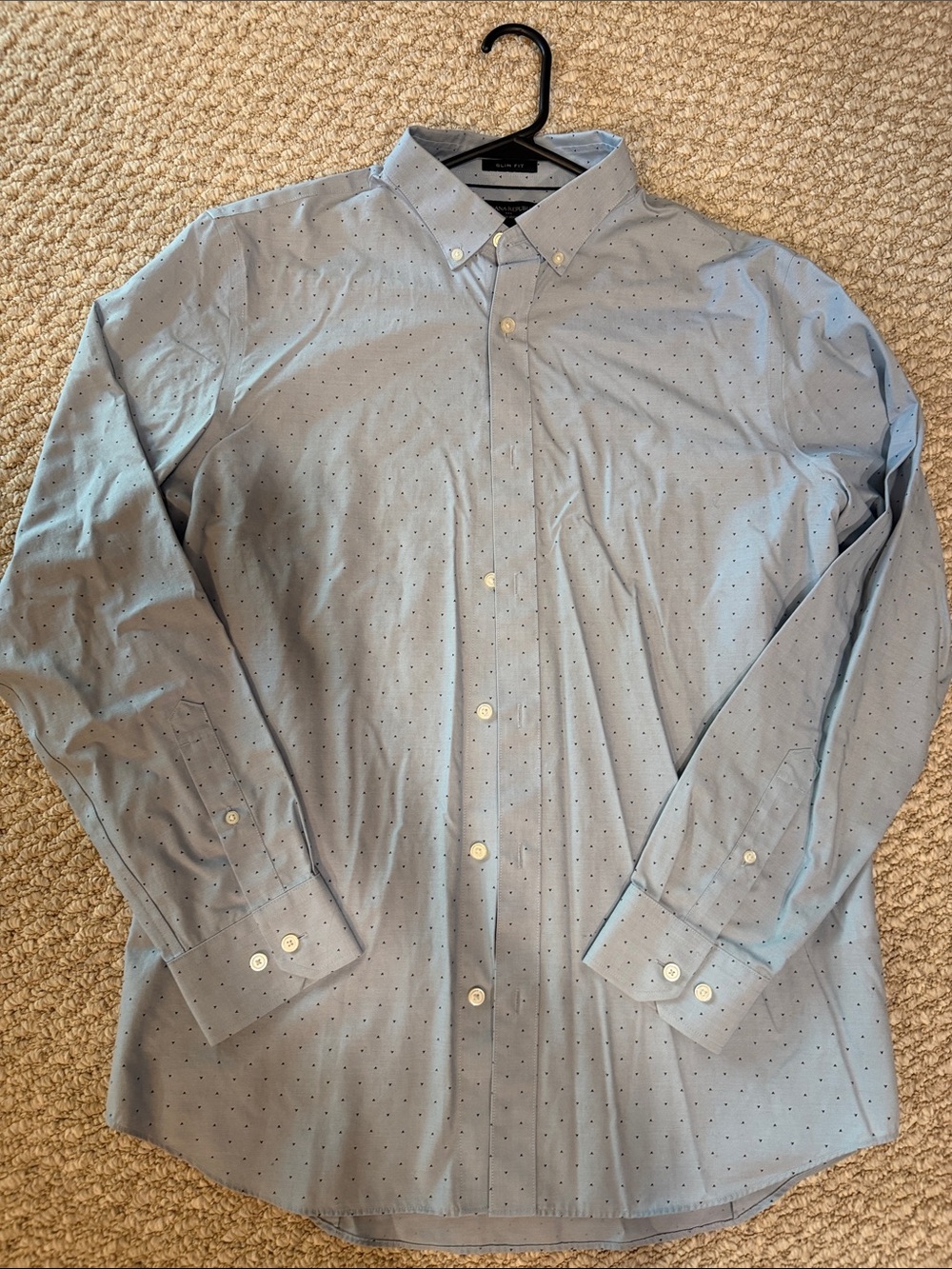 Banana Republic Light Blue Micro-Pattern Button-Down Dress Shirt